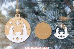 Christmas Ornament Laser Cut SVG Bundle - CraftNest - Digital Crafting and Art