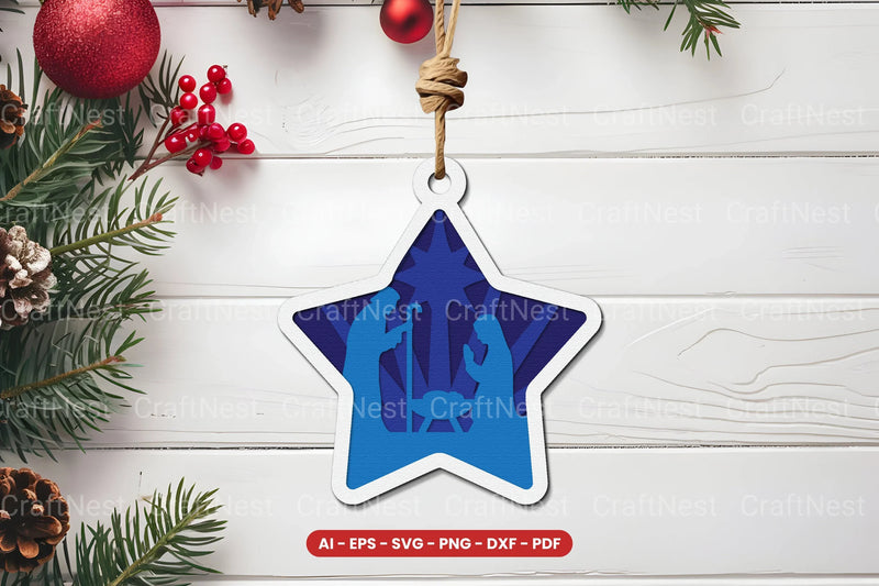 Christmas Ornament Lasercut SVG Bundle - CraftNest - Digital Crafting and Art