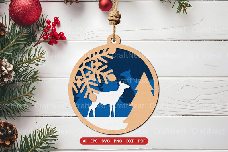 Christmas Ornament Lasercut SVG Bundle - CraftNest - Digital Crafting and Art