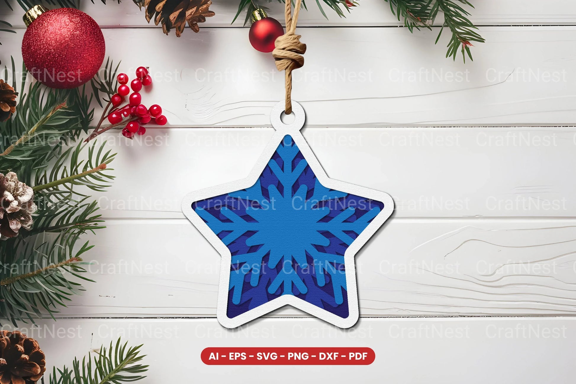 Christmas Ornament Laser Cut SVG Bundle - CraftNest - Digital Crafting and Art