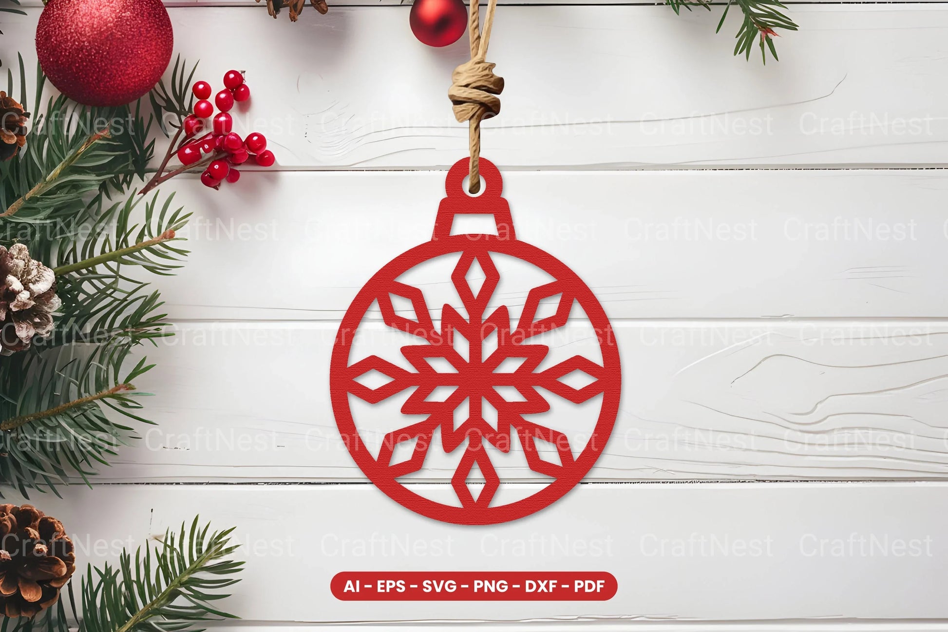 Christmas Ornament Laser Cut SVG Bundle - CraftNest - Digital Crafting and Art