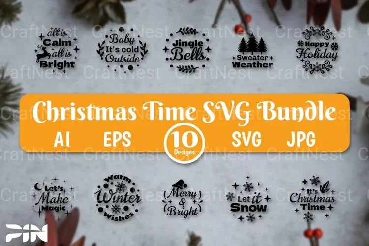 Christmas Ornaments Round SVG Bundle - CraftNest - Digital Crafting and Art