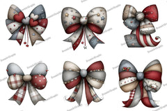 Christmas Patchwork Bow Clipart Bundle - CraftNest - Digital Crafting and Art