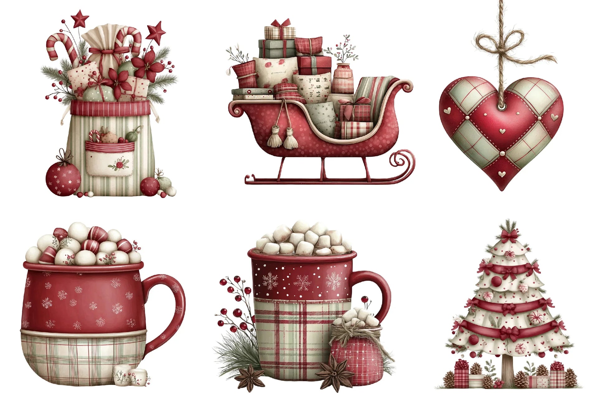 Christmas Plaid Clipart Bundle - CraftNest - Digital Crafting and Art