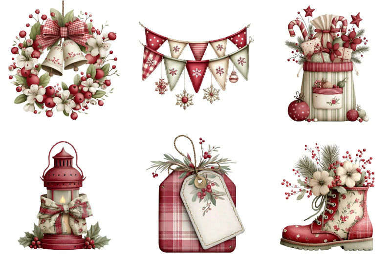 Christmas Plaid Clipart Bundle - CraftNest - Digital Crafting and Art