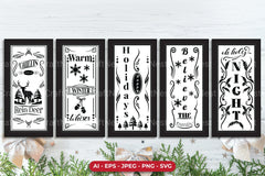 Christmas Porch Sign Decal SVG Bundle - CraftNest - Digital Crafting and Art