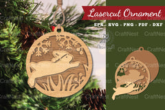 Christmas Rabbit Laser Cut Ornament Clipart Bundle - CraftNest - Digital Crafting and Art