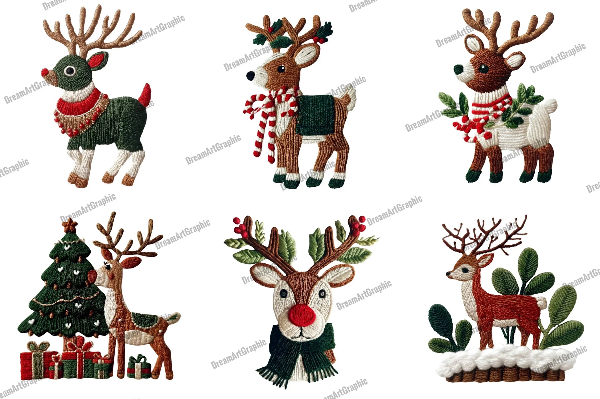 Christmas Reindeer Clipart Bundle - CraftNest - Digital Crafting and Art