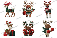 Christmas Reindeer Clipart Bundle - CraftNest - Digital Crafting and Art