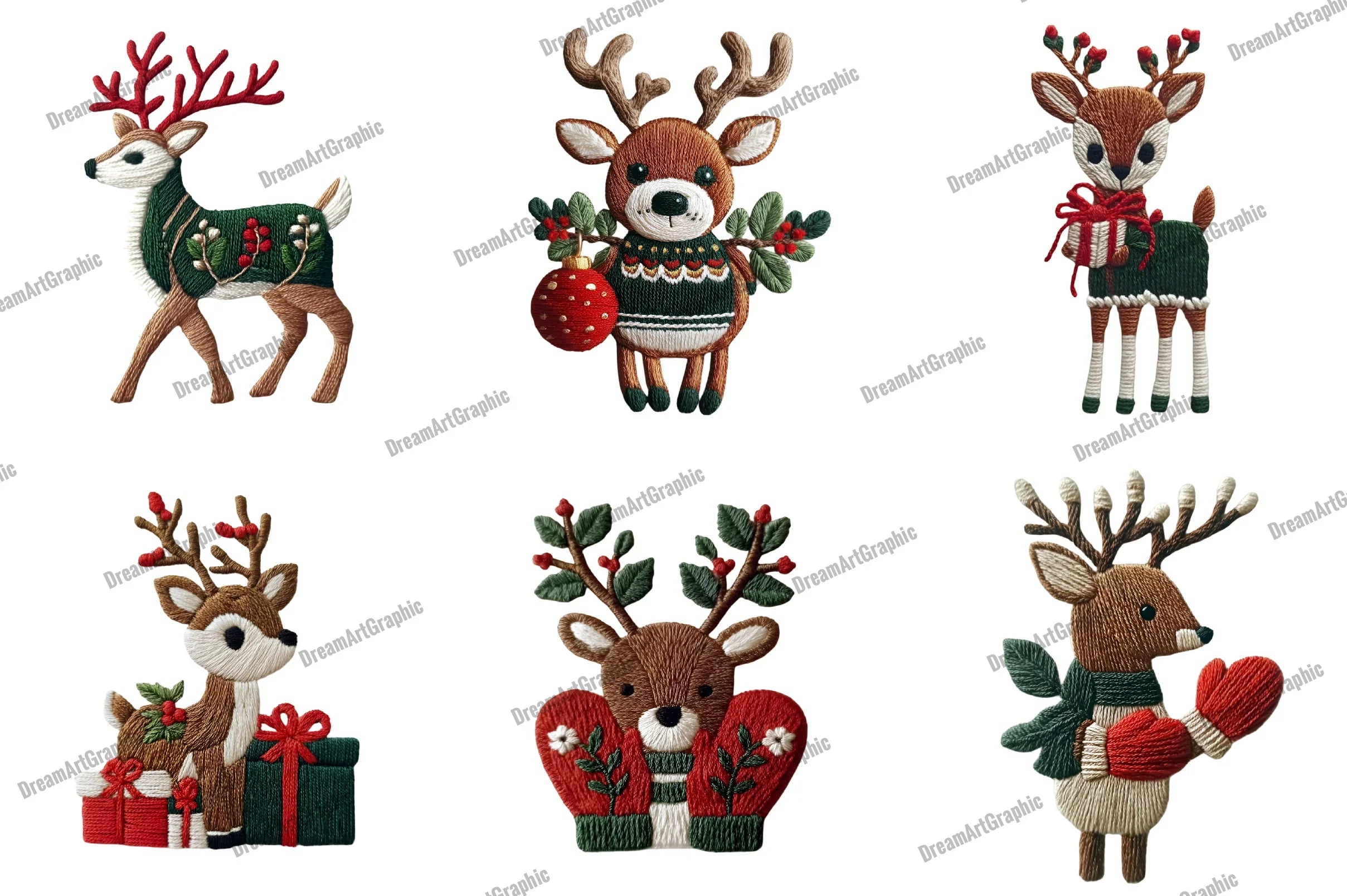 Christmas Reindeer Clipart Bundle - CraftNest - Digital Crafting and Art