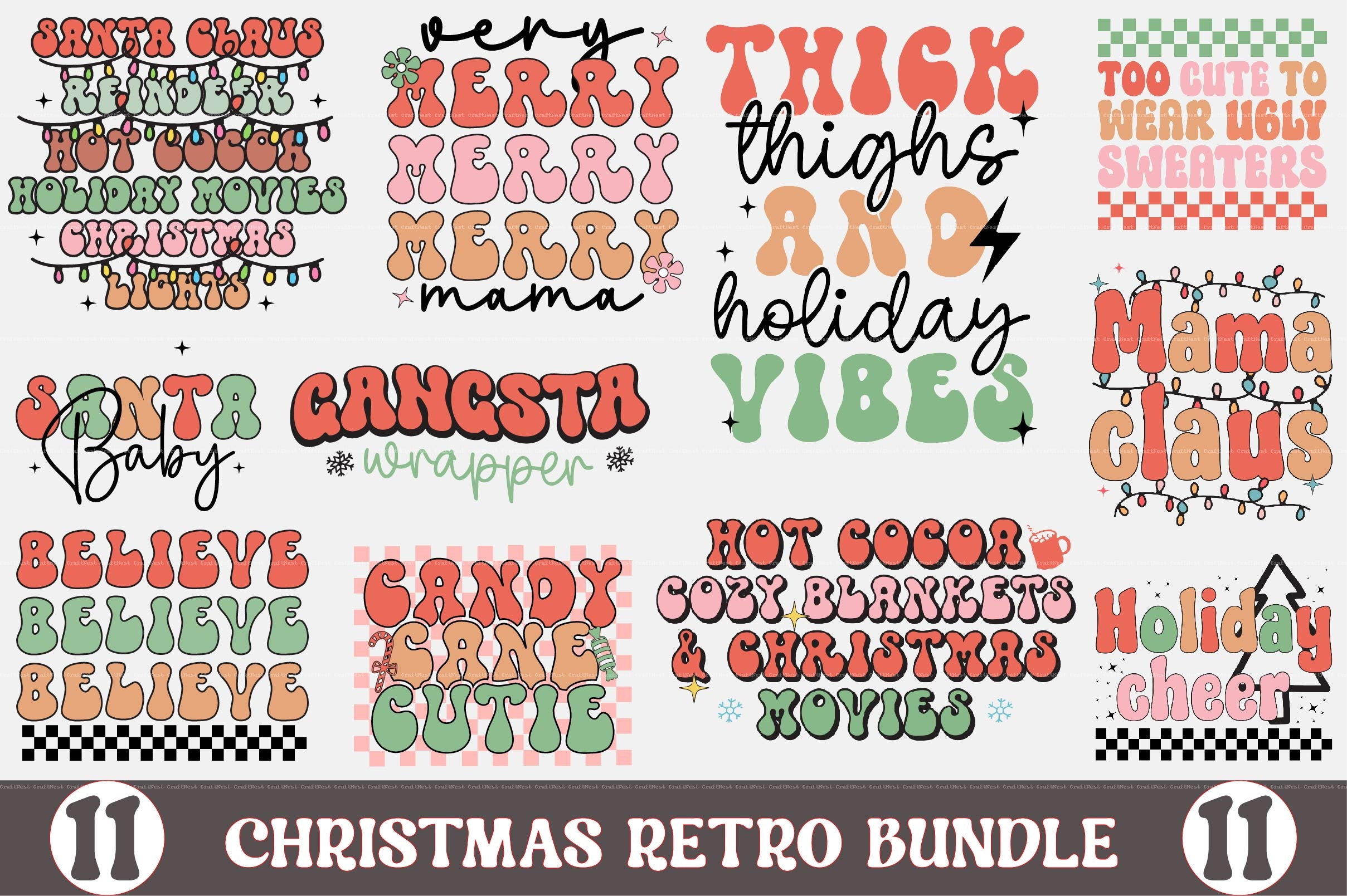 Christmas Retro SVG Bundle