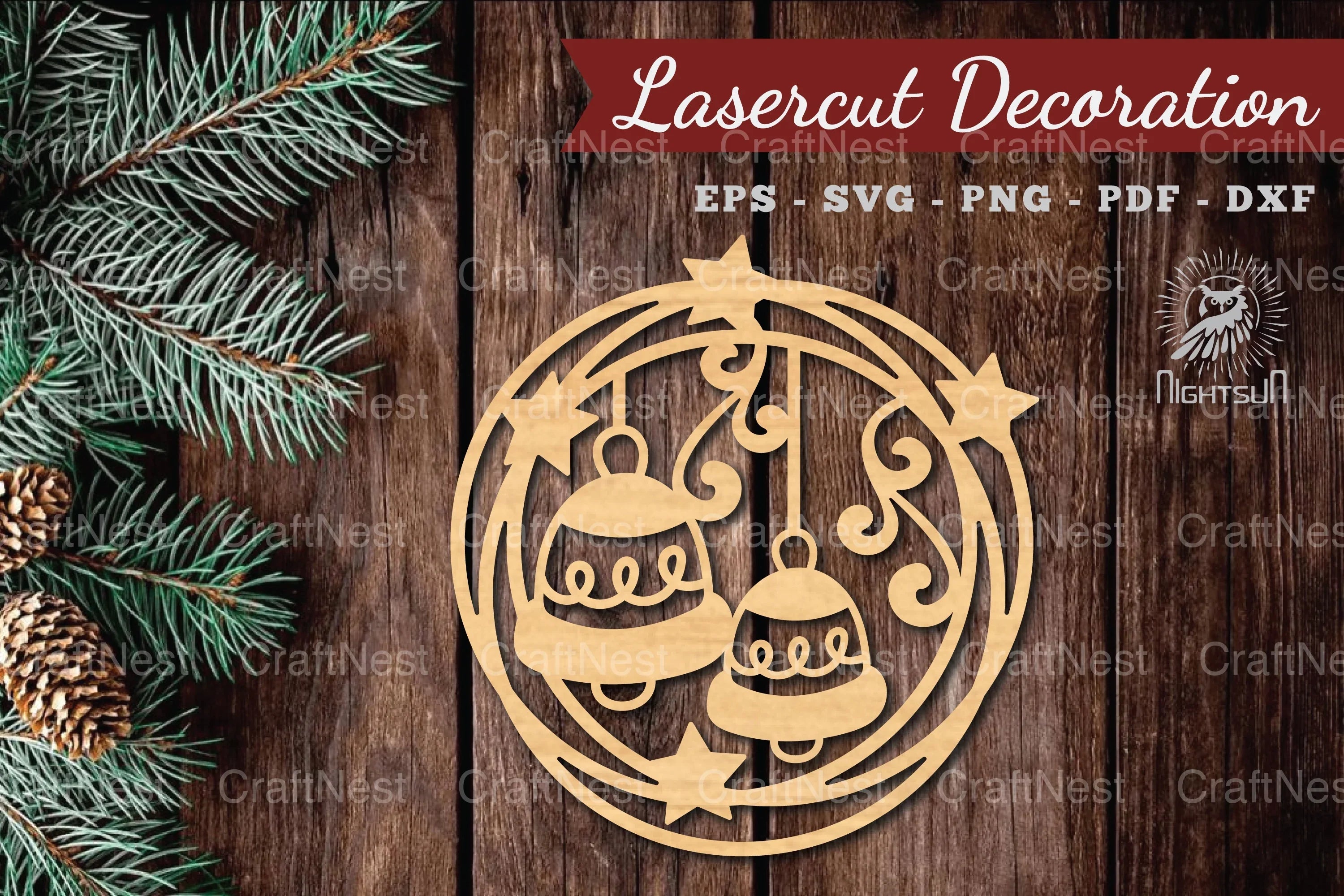 Christmas Round Laser Cut Decoration Clipart Bundle - CraftNest - Digital Crafting and Art