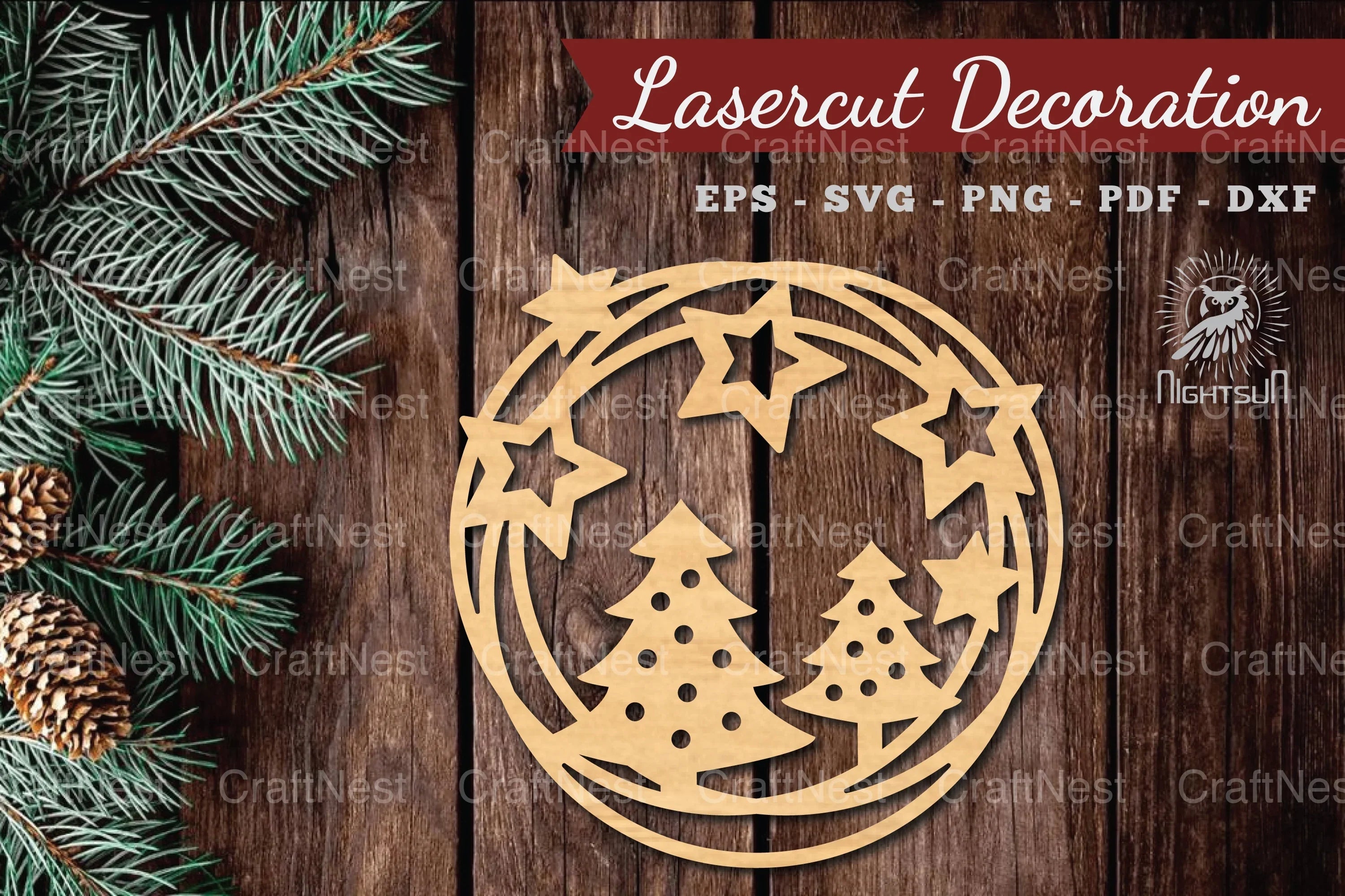 Christmas Round Laser Cut Decoration Clipart Bundle - CraftNest - Digital Crafting and Art
