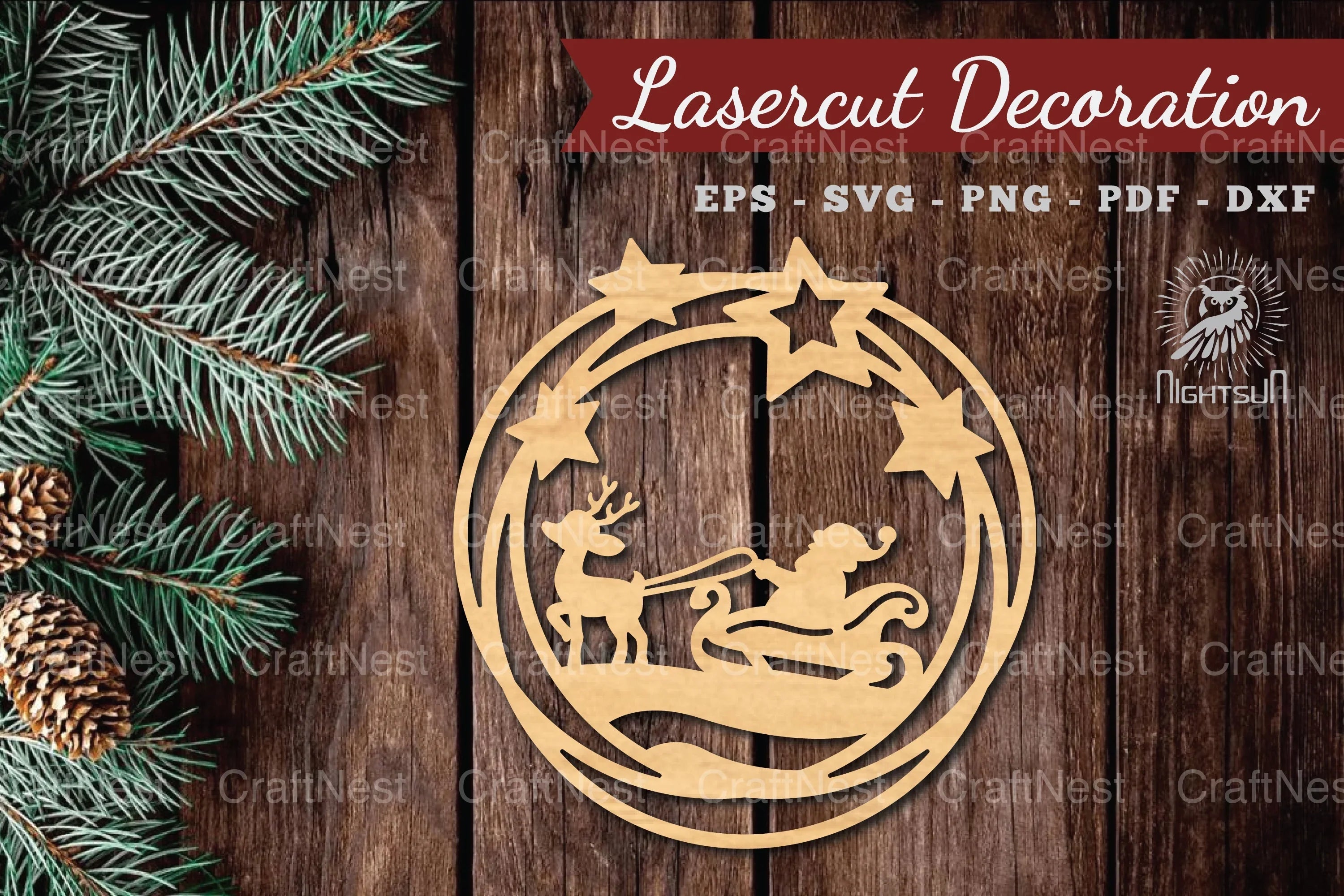 Christmas Round Laser Cut Decoration Clipart Bundle - CraftNest - Digital Crafting and Art