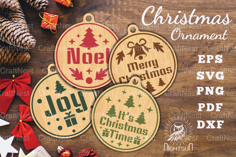 Christmas Round Ornament SVG Bundle - CraftNest - Digital Crafting and Art