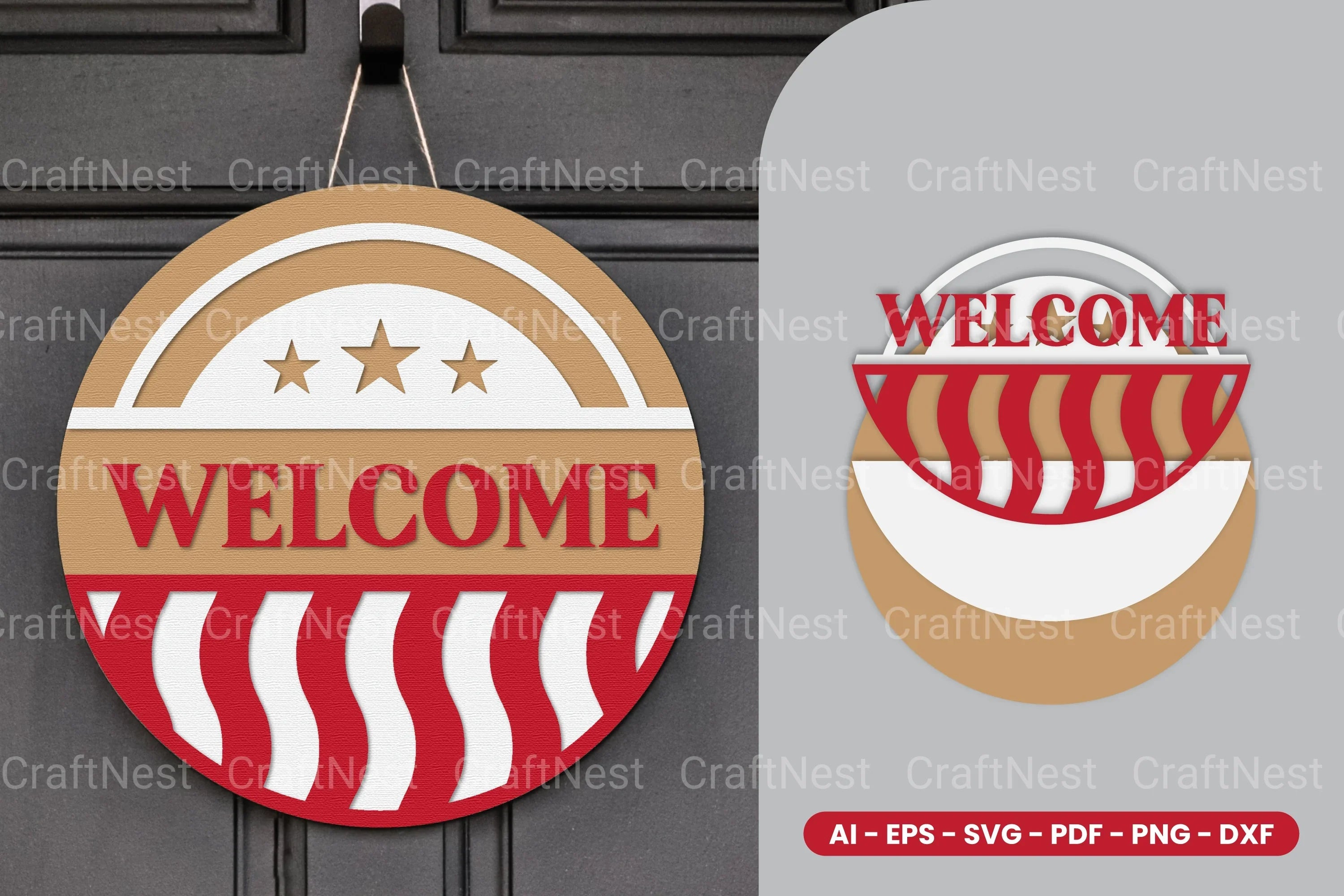 Christmas Round Sign Laser Cut SVG Bundle - CraftNest - Digital Crafting and Art