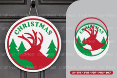 Christmas Round Sign Laser Cut SVG Bundle - CraftNest - Digital Crafting and Art