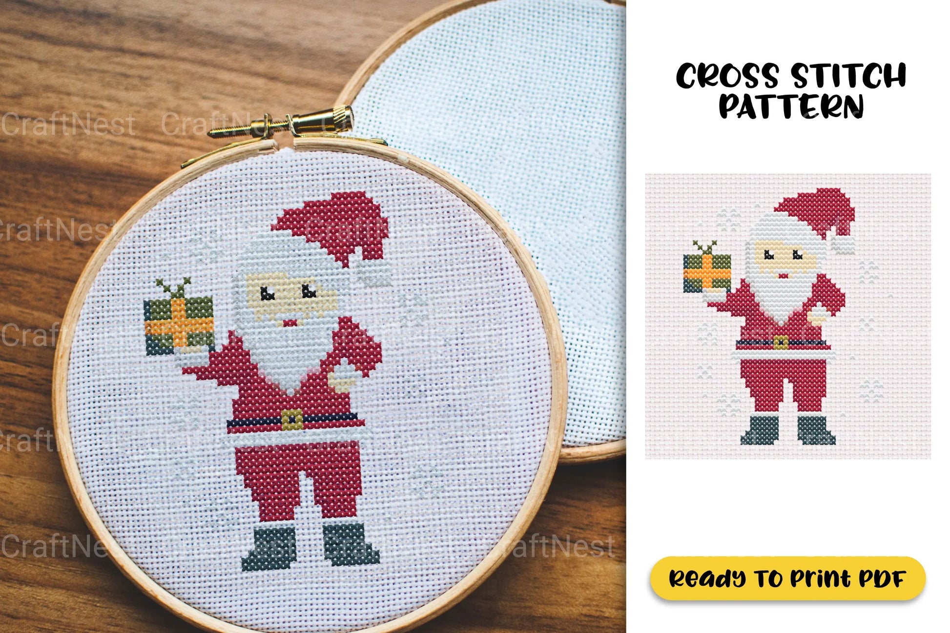 Christmas Santa Cross Stitch Clipart Bundle - CraftNest - Digital Crafting and Art