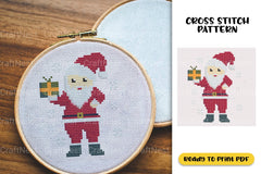 Christmas Santa Cross Stitch Clipart Bundle - CraftNest - Digital Crafting and Art