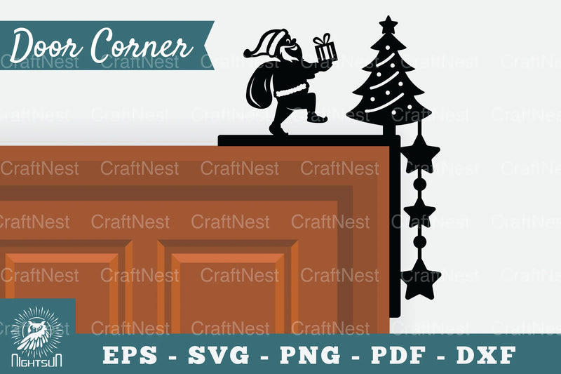 Christmas Santa Door Corner Clipart Bundle - CraftNest - Digital Crafting and Art