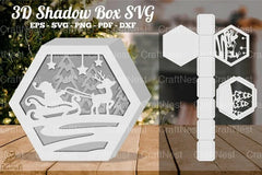 Christmas Santa Hexagon Shadow Box Clipart Bundle - CraftNest - Digital Crafting and Art