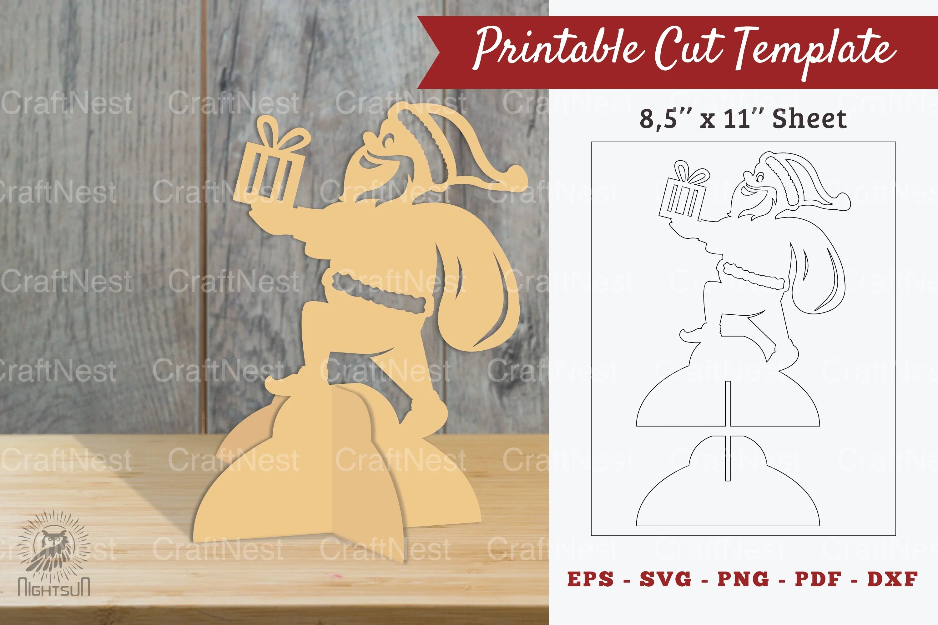 Christmas Santa Printable Cut Template Bundle - CraftNest - Digital Crafting and Art