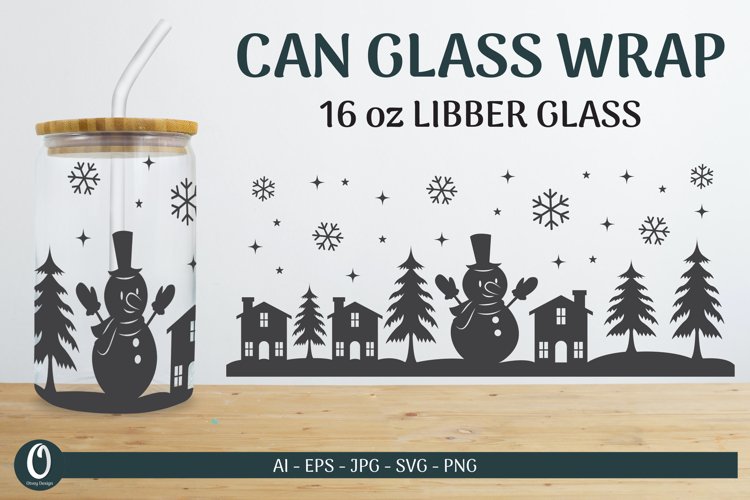 Christmas Scene Libbey Beer Glass Can Wrap SVG Bundle 3 - CraftNest - Digital Crafting and Art