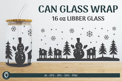 Christmas Scene Libbey Beer Glass Can Wrap SVG Bundle 3 - CraftNest - Digital Crafting and Art