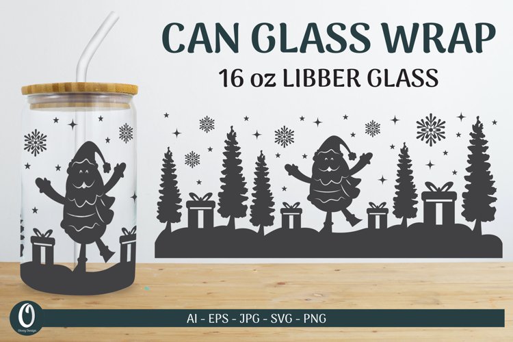 Christmas Scene Libbey Beer Glass Can Wrap SVG Bundle 5 - CraftNest - Digital Crafting and Art