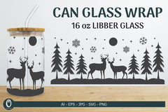 Christmas Scene Libbey Beer Glass Can Wrap SVG Bundle - CraftNest - Digital Crafting and Art