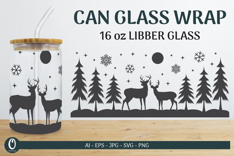 Christmas Scene Libbey Beer Glass Can Wrap SVG Bundle - CraftNest - Digital Crafting and Art