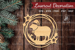 Christmas Sheep Lasercut Round Clipart Bundle - CraftNest - Digital Crafting and Art