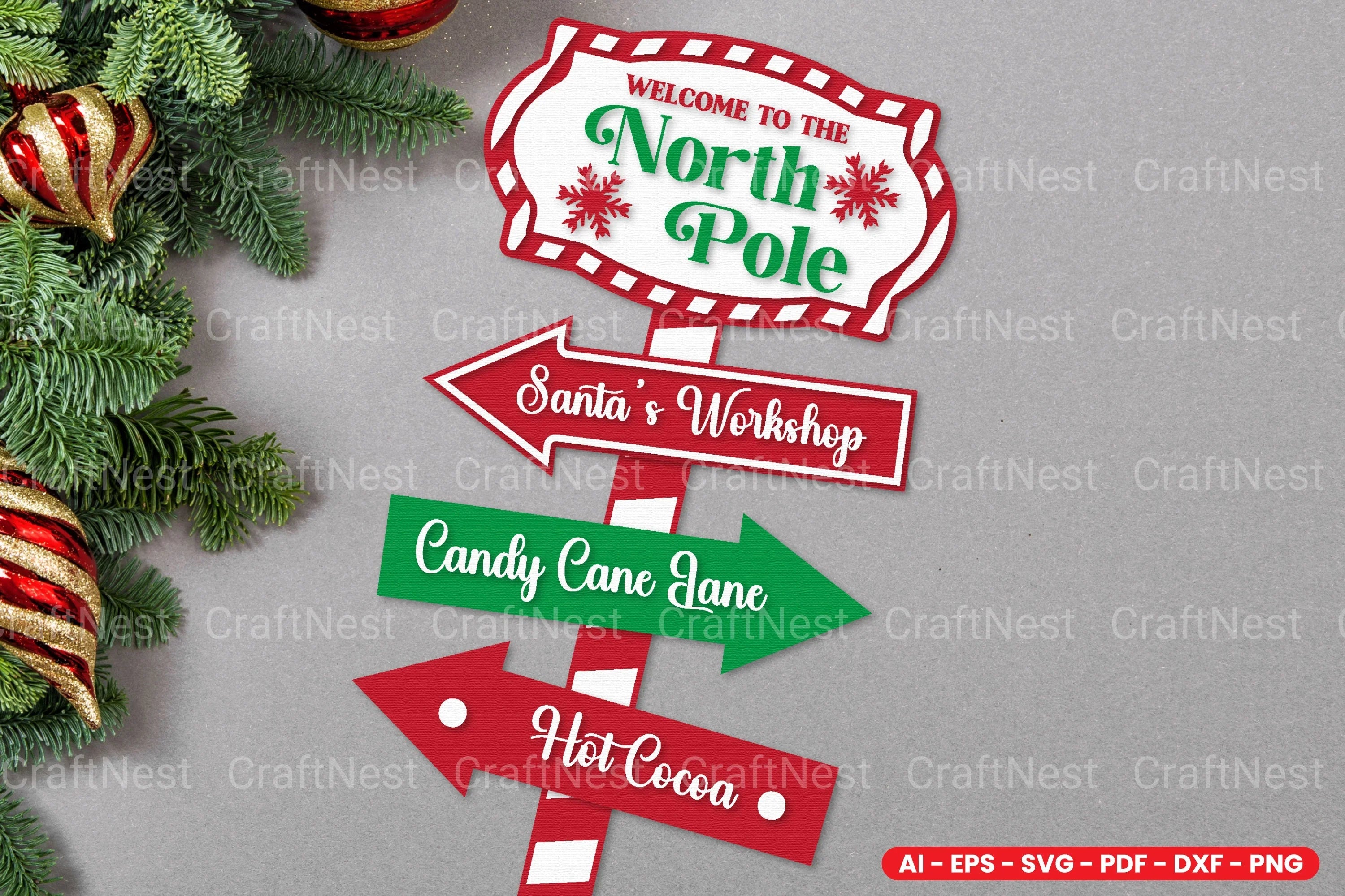 Christmas Sign Laser Cut SVG Bundle - Clipart Bundle - CraftNest - Digital Crafting and Art