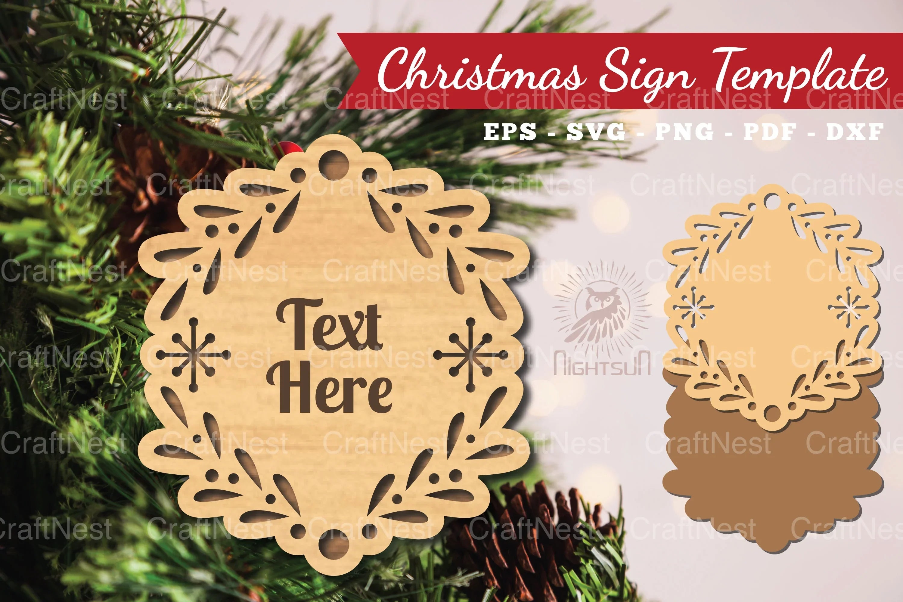 Christmas Sign Laser Cut Template Bundle - CraftNest - Digital Crafting and Art