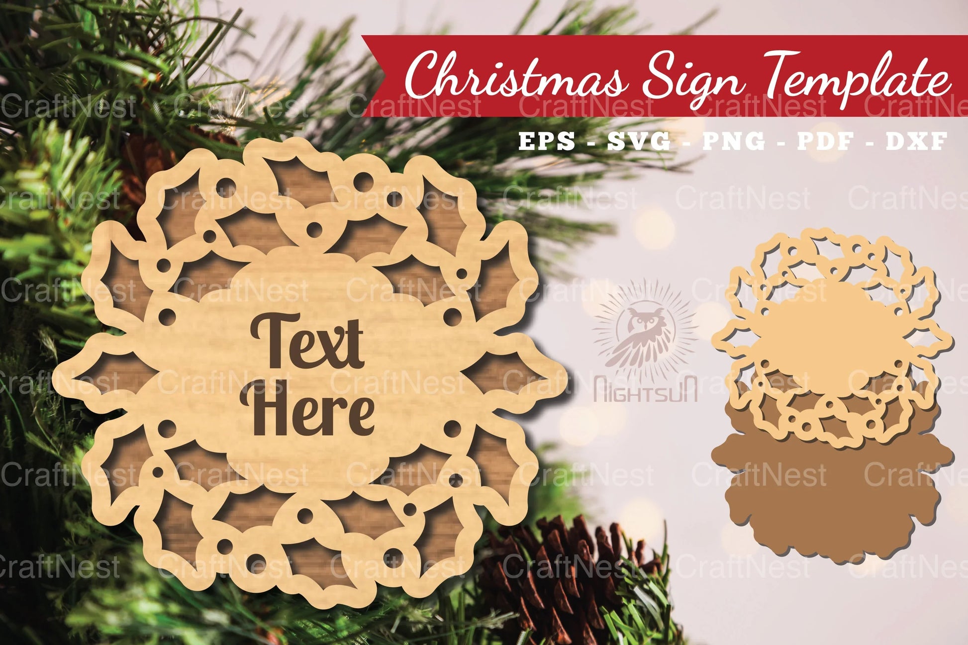 Christmas Sign Laser Cut Template Bundle - CraftNest - Digital Crafting and Art