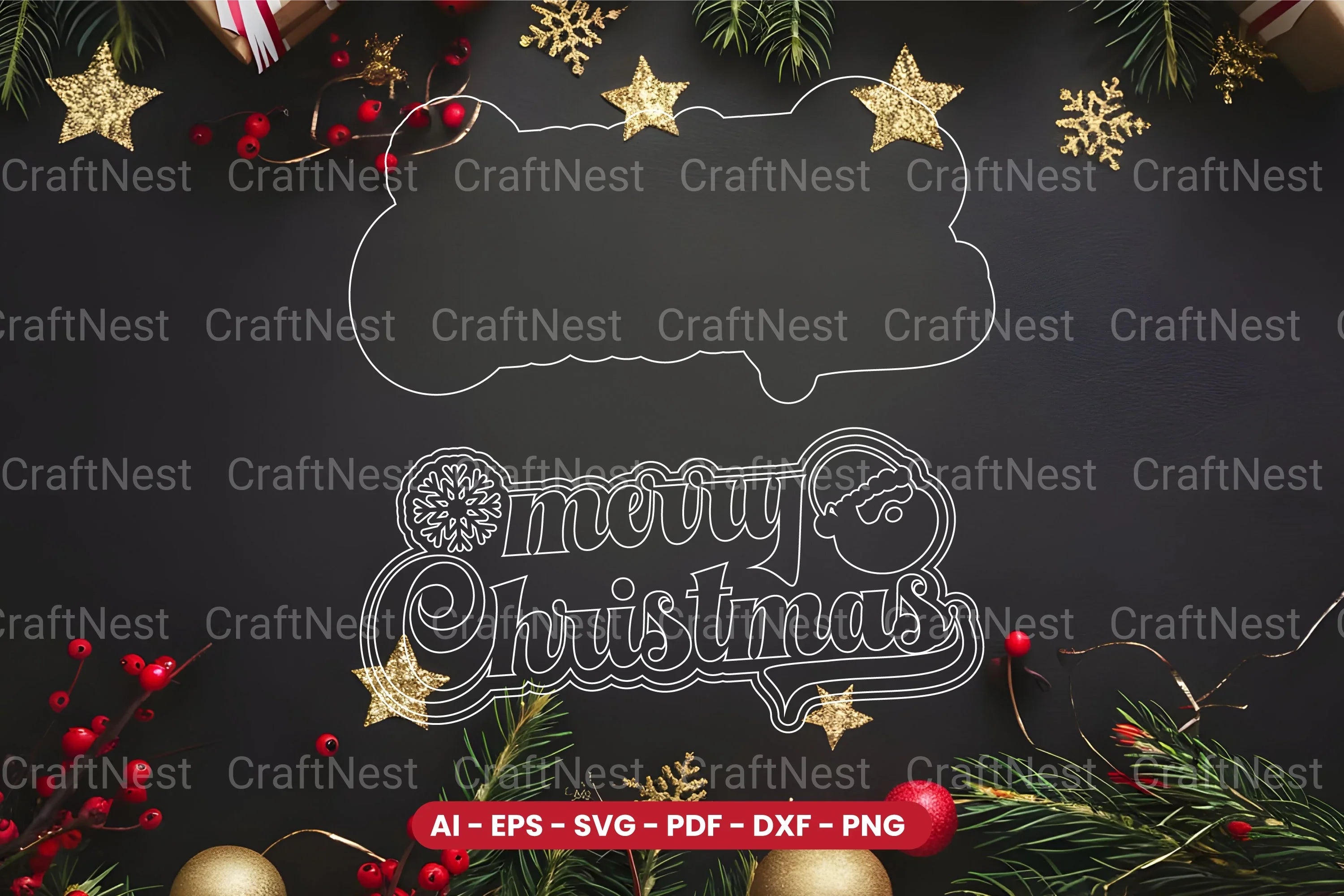 Christmas Sign Laser Cut SVG Bundle - Clipart Bundle - CraftNest - Digital Crafting and Art