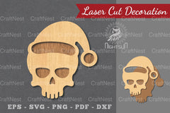 Christmas Skull Laser Cut Decoration Clipart Bundle - CraftNest - Digital Crafting and Art