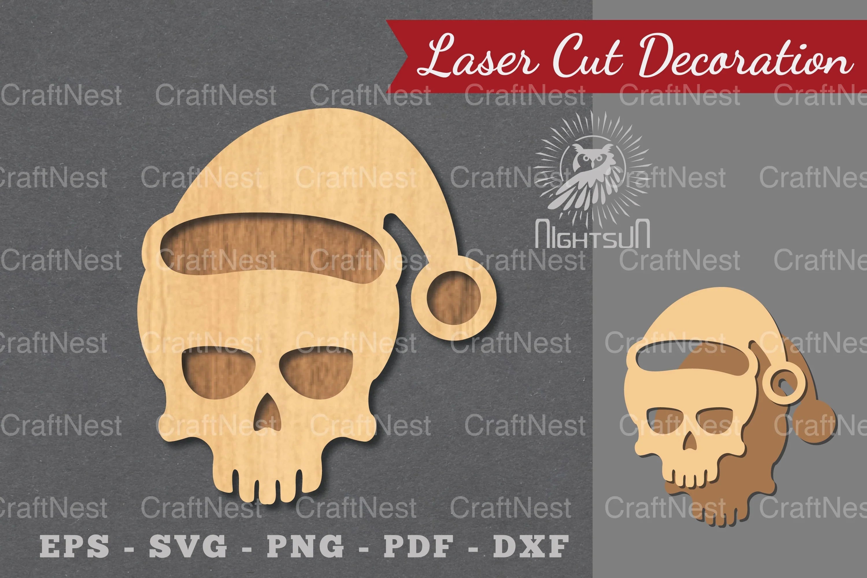 Christmas Skull Laser Cut Decoration Clipart Bundle - CraftNest - Digital Crafting and Art