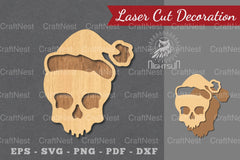 Christmas Skull Laser Cut Decoration Clipart Bundle - CraftNest - Digital Crafting and Art
