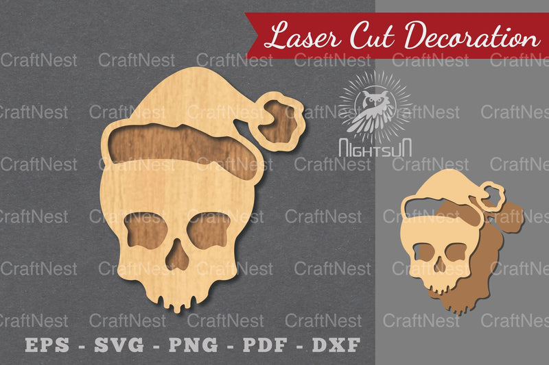 Christmas Skull Laser Cut Decoration Clipart Bundle - CraftNest - Digital Crafting and Art