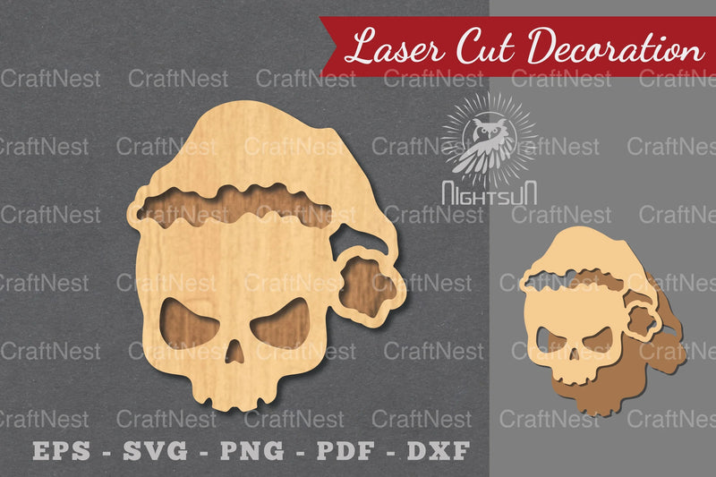 Christmas Skull Laser Cut Decoration Clipart Bundle - CraftNest - Digital Crafting and Art