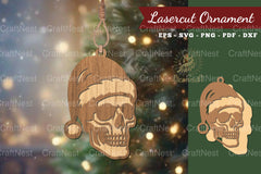 1662 Christmas Skull Lasercut Ornament Clipart Bundle - CraftNest - Digital Crafting and Art