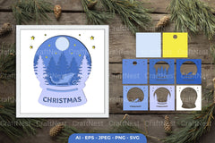 Christmas Snow Globe Layered Papercut SVG Bundle - CraftNest - Digital Crafting and Art