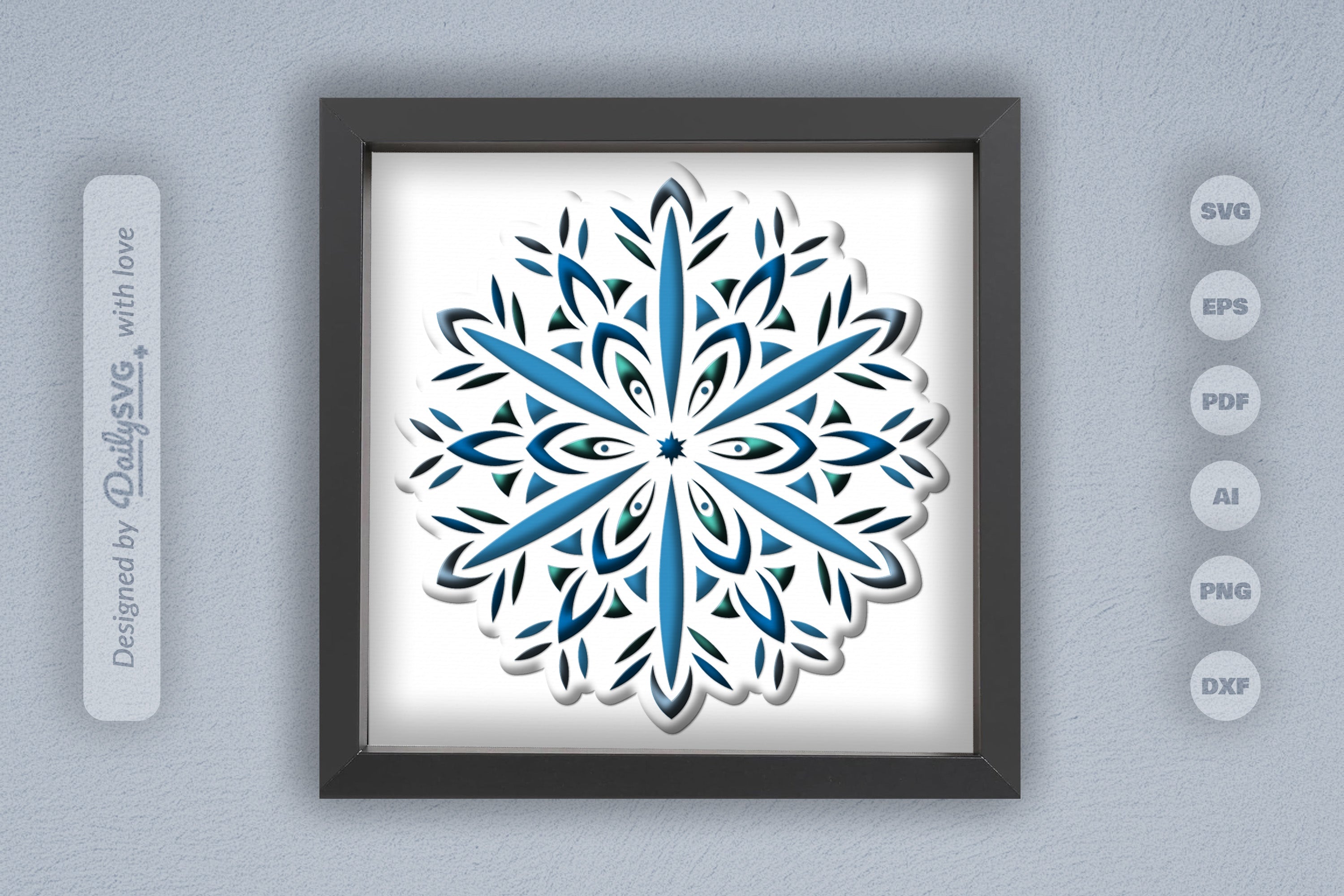 Christmas Snowflake Mandala Papercut SVG Bundle
