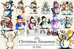 Christmas Snowman Clipart Bundle - CraftNest - Digital Crafting and Art