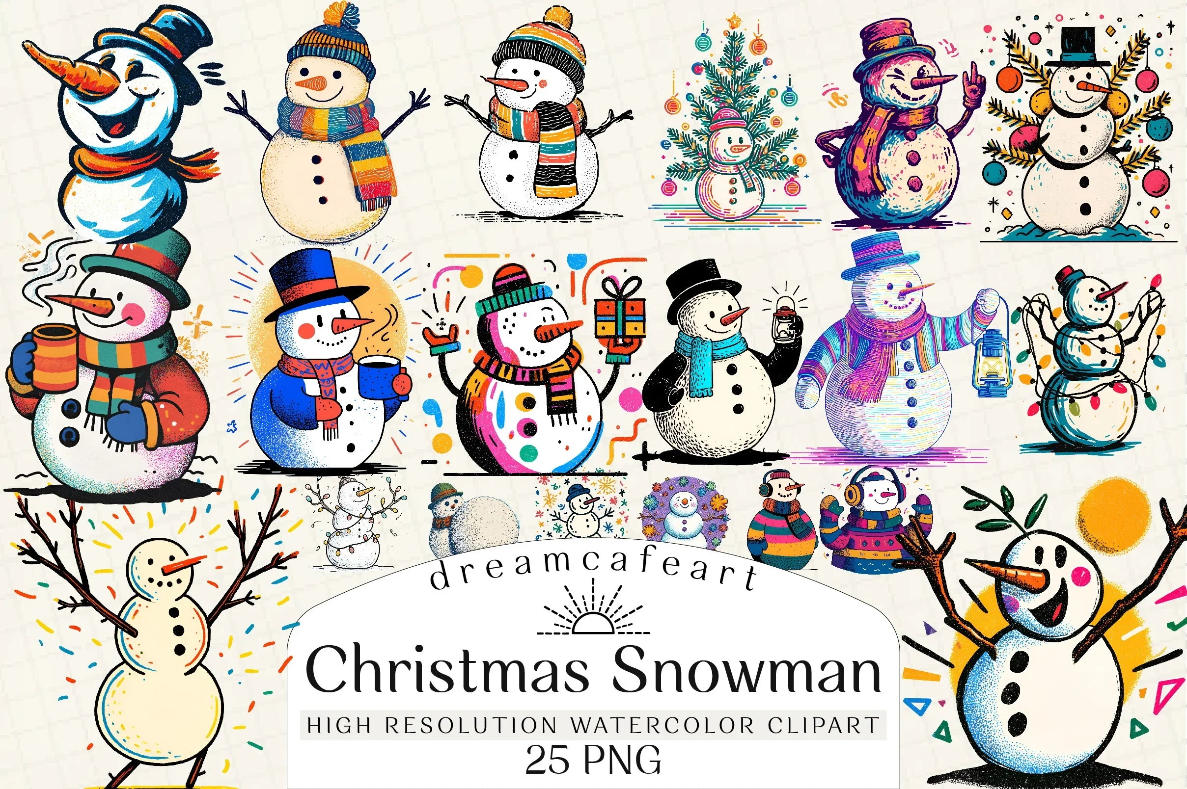Christmas Snowman Clipart Bundle - CraftNest - Digital Crafting and Art