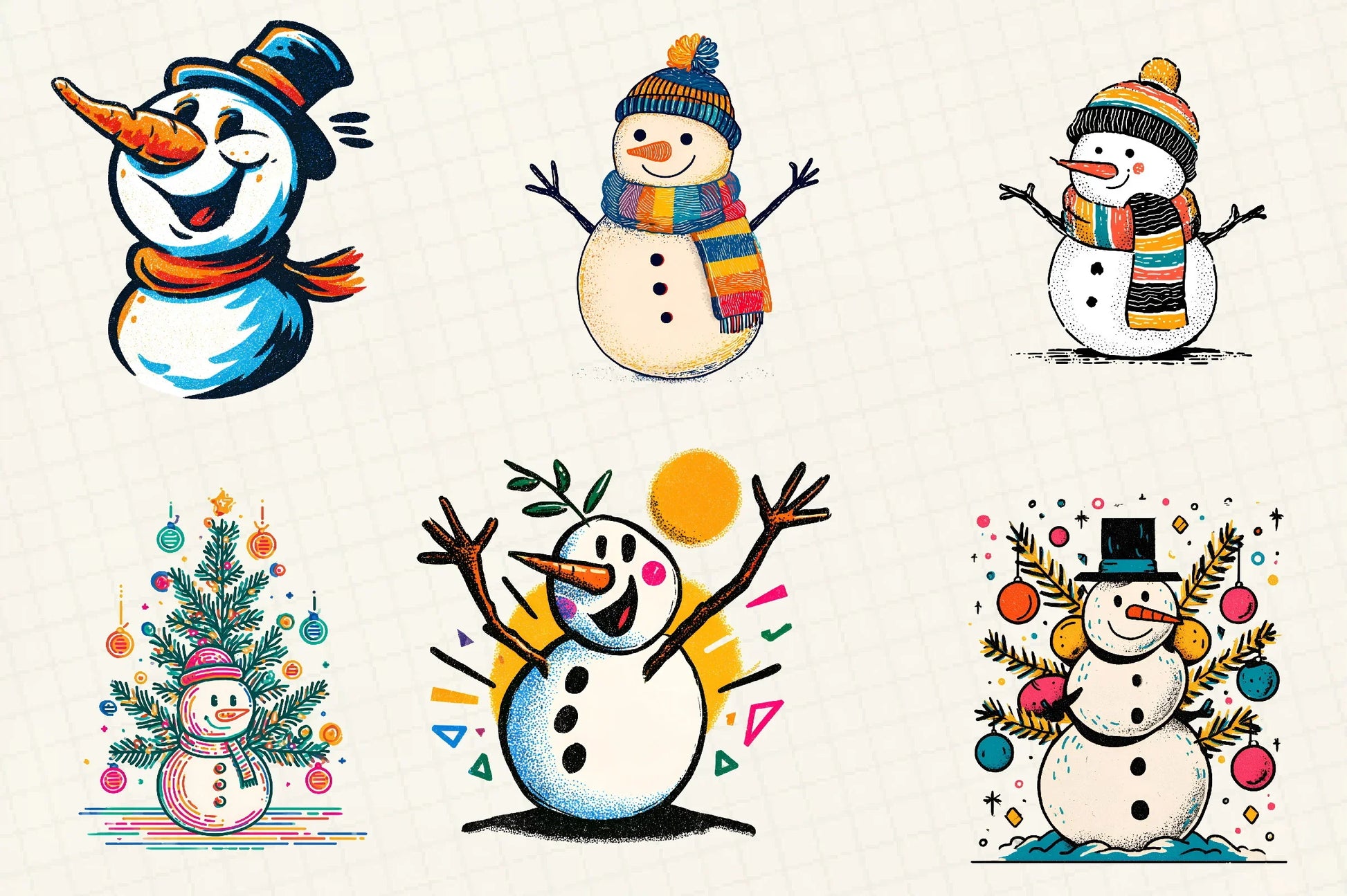 Christmas Snowman Clipart Bundle - CraftNest - Digital Crafting and Art