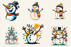 Christmas Snowman Clipart Bundle - CraftNest - Digital Crafting and Art