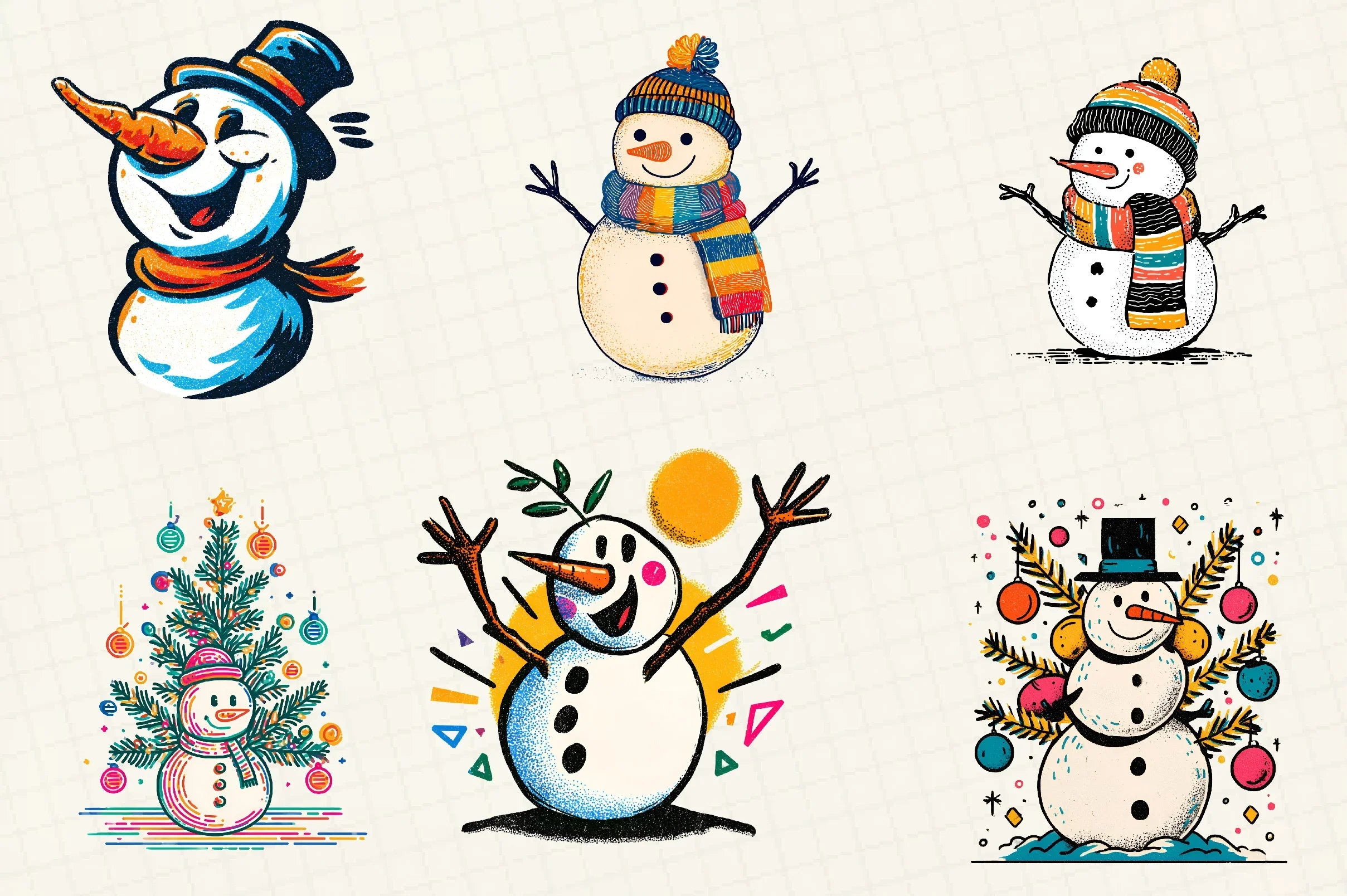 Christmas Snowman Clipart Bundle - CraftNest - Digital Crafting and Art