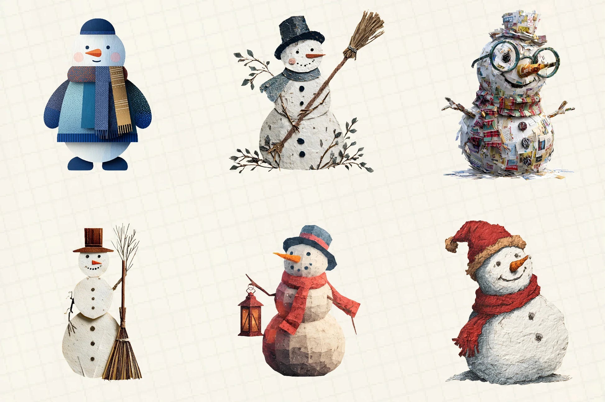 Christmas Snowman Clipart Bundle - CraftNest - Digital Crafting and Art